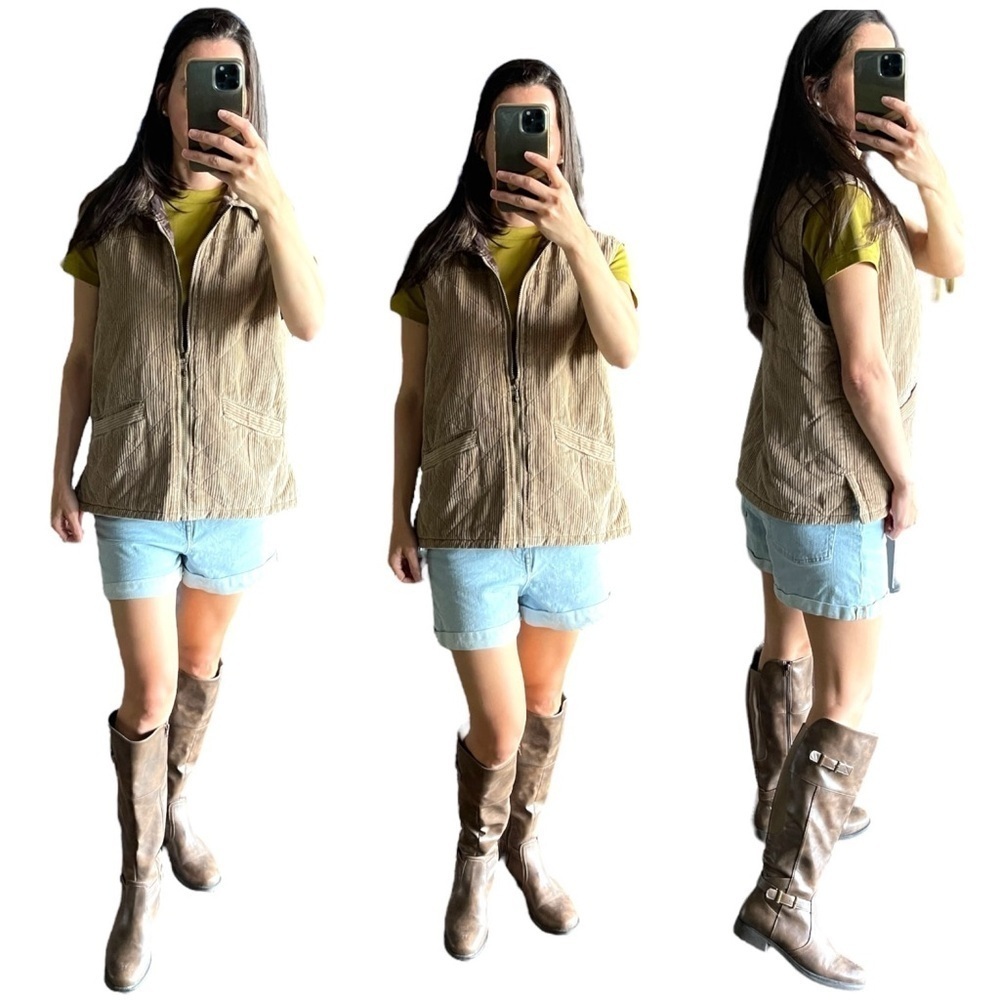 Vintage Kelly Ann corduroy vest tan size L